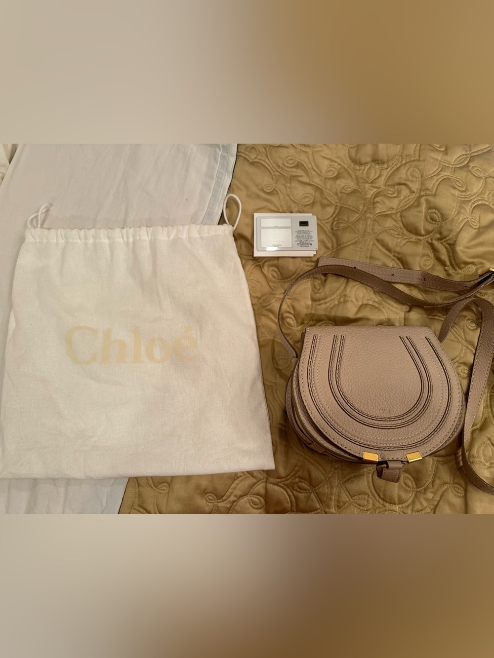 Chloé small Marcie crossbody in nude beige with gold hardware